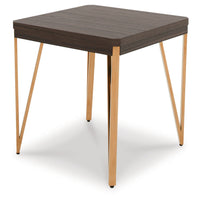 3 Piece Coffee and End Table Set, Steel Legs, Wood Grain Details, Brown - BM302041