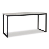 Modern 63 Inch Home Office Desk, Faux Concrete Melamine Top, Dark Pewter - BM302385