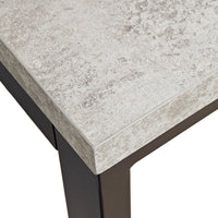 Modern 63 Inch Home Office Desk, Faux Concrete Melamine Top, Dark Pewter - BM302385