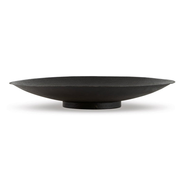 20 Inch Modern Display Bowl, Antiqued Metal Design, Warm Dark Brown Finish - BM302398