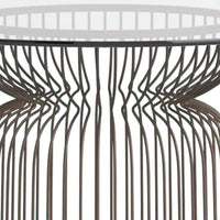30 Inch Cage Style Dining Table Base, Hollow Cylinder Base, Gray Metal - BM302434
