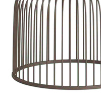 30 Inch Cage Style Dining Table Base, Hollow Cylinder Base, Gray Metal - BM302434