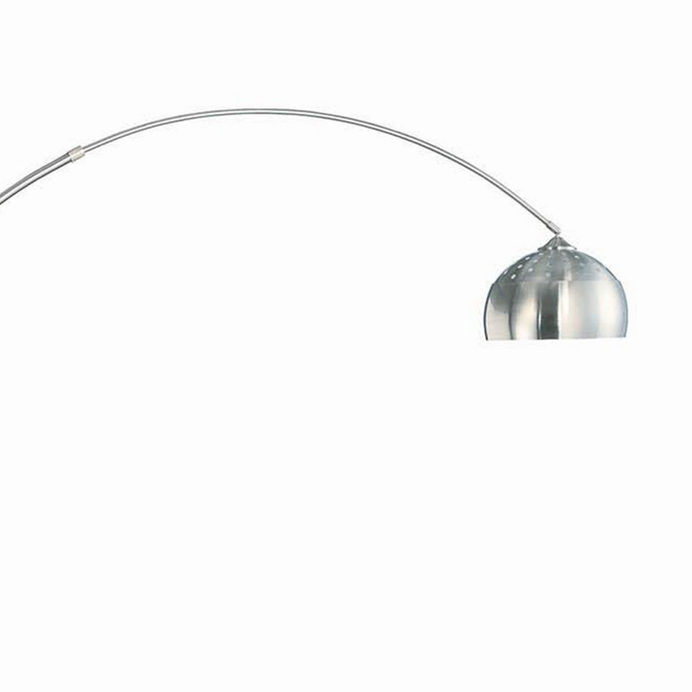 85 Inch Floor Lamp with Arched Body, Binary Switch, Marble Base, Silver - BM302471