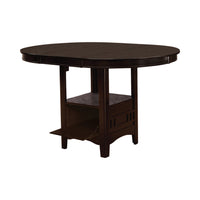 60 Inch Counter Height Table with Storage, Open Shelf, 6 Seater, Brown - BM302498