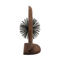 17 Inch Modern Sculpture, Brown Mango Wood Frame, Striking Open Eye Design - BM302557