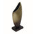15 Inch Decorative Vase, Aluminum, Vertical Ribbing, Gold and Jet Black - BM302628