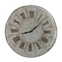 20 Inch Classic Round Wall Clock, Metal, Roman Numerals, Vintage Gray  - BM302683