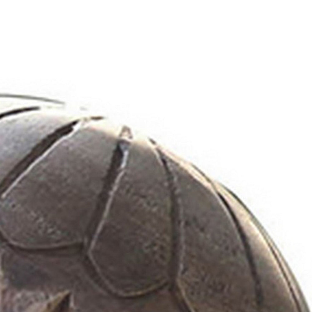 5 Inch Decorative Spheres, Set of 3 Balls, Carved Texture Mango Wood, Brown - BM302708