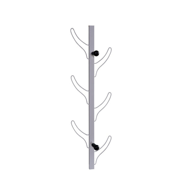 34 Inch Wall Mounted Coat and Hat Rack with 8 Hooks, Silver Metal Frame - BM302943