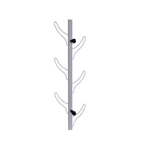 34 Inch Wall Mounted Coat and Hat Rack with 8 Hooks, Silver Metal Frame - BM302943