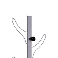 34 Inch Wall Mounted Coat and Hat Rack with 8 Hooks, Silver Metal Frame - BM302943