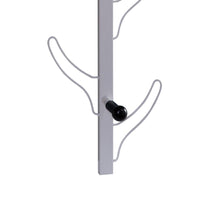 34 Inch Wall Mounted Coat and Hat Rack with 8 Hooks, Silver Metal Frame - BM302943