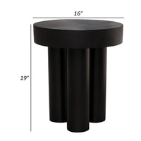 16 Inch Modern End Table, Thick Sturdy Surface, Tripod Legs, Black Wood - BM303181
