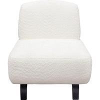 Ikka 30 Inch Padded Armless Chair, Crisp White Faux Sheepskin Upholstery - BM303193