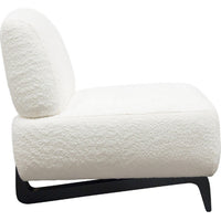 Ikka 30 Inch Padded Armless Chair, Crisp White Faux Sheepskin Upholstery - BM303193