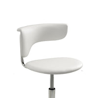 Will 26-31 Inch Adjustable Height Barstool Chair, Chrome White Faux Leather - BM304641