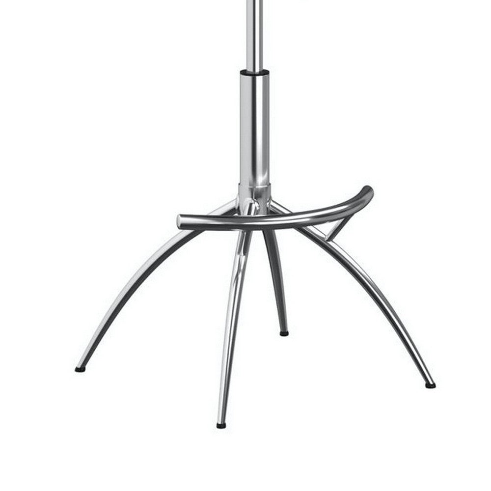 Deko 26-31 Inch Adjustable Height Barstool Chair, Chrome Black Faux Leather - BM304642