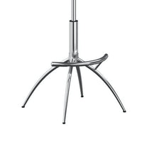 Deko 26-31 Inch Adjustable Height Barstool Chair, Chrome Black Faux Leather - BM304642