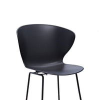 Kivi 30 Inch Set of 2 Barstool Chairs, Metal, Curved Black Polypropylene - BM304653