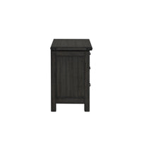 30 Inch 3 Drawer Nightstand, Weathered Smooth Gray Wood, Bracket Accents - BM304789