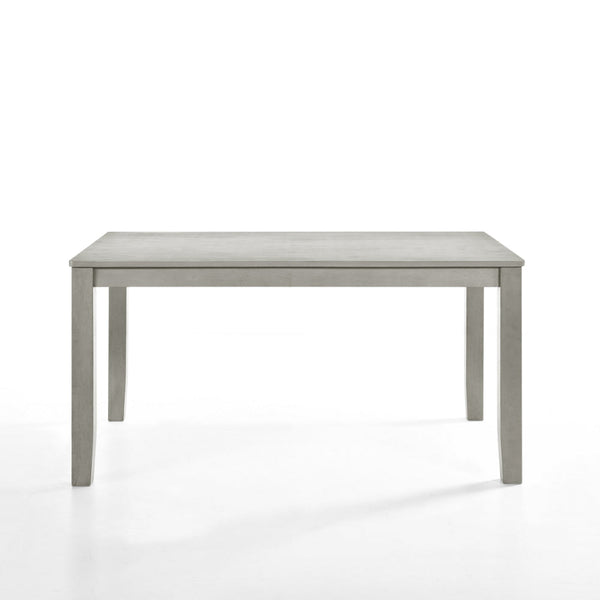 Pane 59 Inch Rectangular Wood Dining Table, Smooth Gray, Tall Block Legs - BM304804