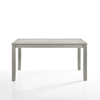 Pane 59 Inch Rectangular Wood Dining Table, Smooth Gray, Tall Block Legs - BM304804