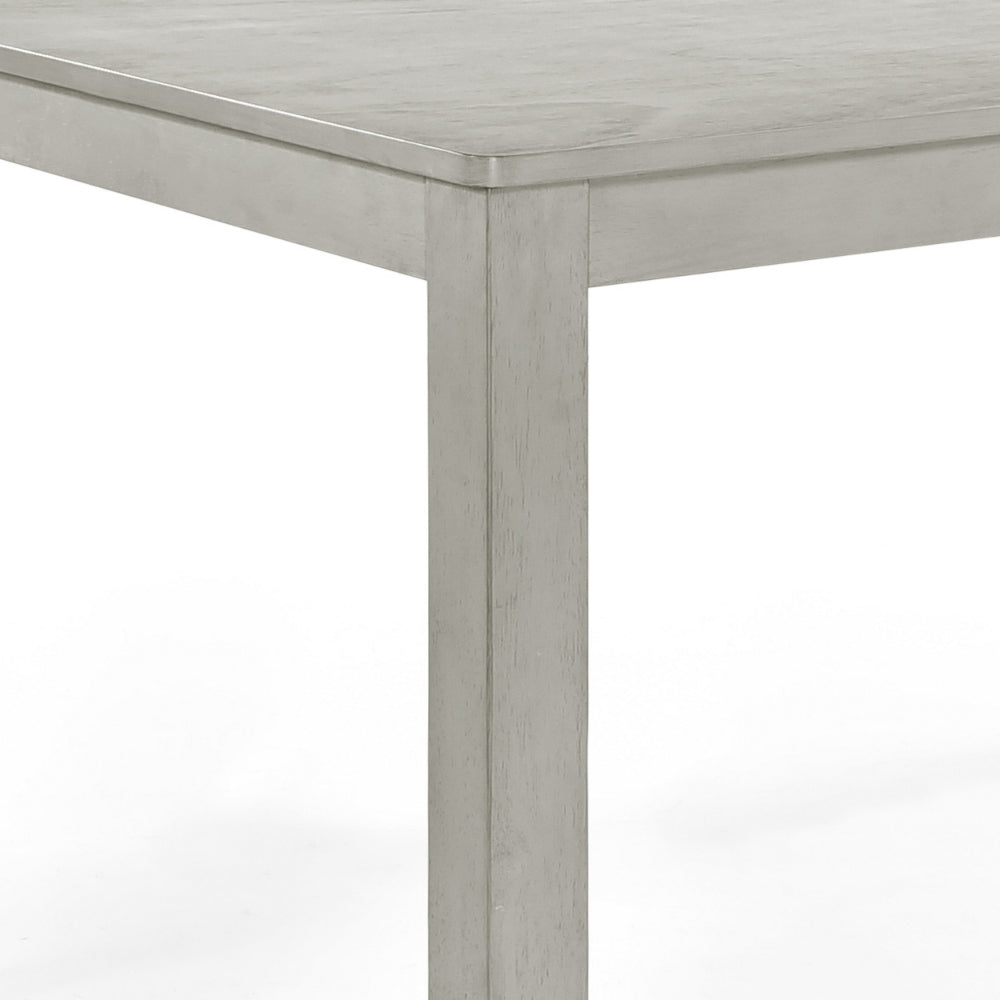 Pane 59 Inch Rectangular Wood Dining Table, Smooth Gray, Tall Block Legs - BM304804