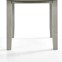 Pane 47 Inch Rounded Wood Dining Table, Smooth Gray Finish, Tall Block Legs - BM304805