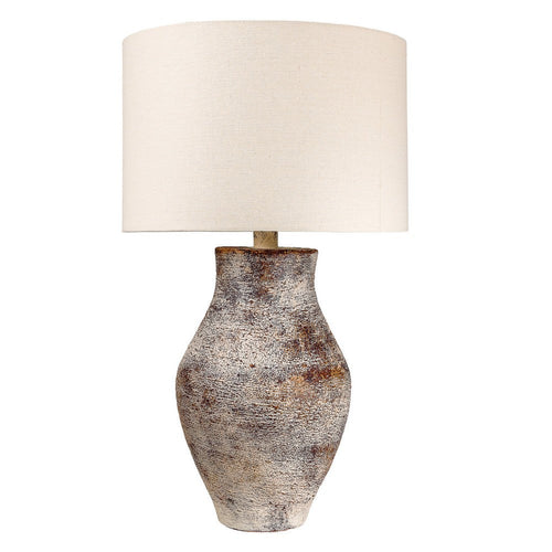 Gov 27 Inch Table Lamp, Beige Drum Shade, Vase Shaped Body, Painted Surface - BM304892
