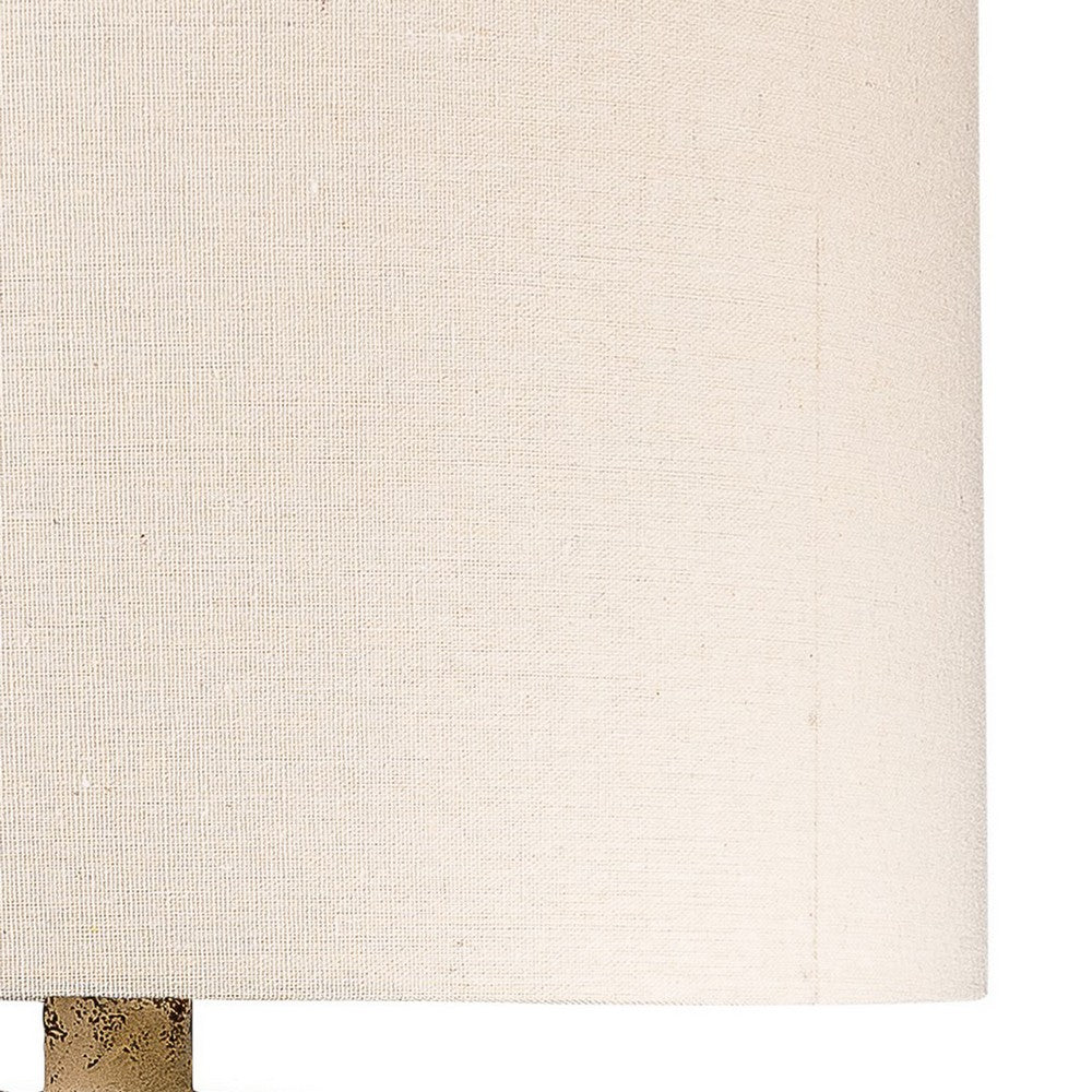 Gov 27 Inch Table Lamp, Beige Drum Shade, Vase Shaped Body, Painted Surface - BM304892