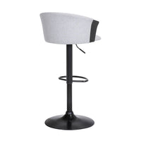 Liz 24-33 Inch Adjustable Height Swivel Barstool Chair, Light Gray Fabric - BM304911