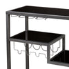 Contemporary Style Metal Bar Cart With Tempered Glass Shelves, Gunmetal Gray Black - BM30521