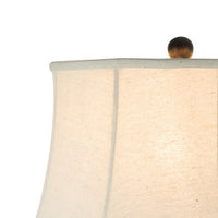 Slek 32 Inch Hydrocal Table Lamp, Empire Shade, Pillar Base, Taupe Frost - BM305633