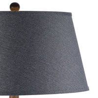 Buen 28 Inch Hydrocal Table Lamp, Black Drum Shade, Urn Base, Gray Rust - BM305639