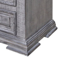 Siya 32 Inch Nightstand, 3 Drawers, Distressed Gray Pine Wood Molded Design - BM306499