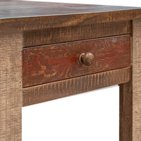 Fena 23 Inch Wide End Table, Single Drawer, Multicolor Distressed Pine Wood - BM306509