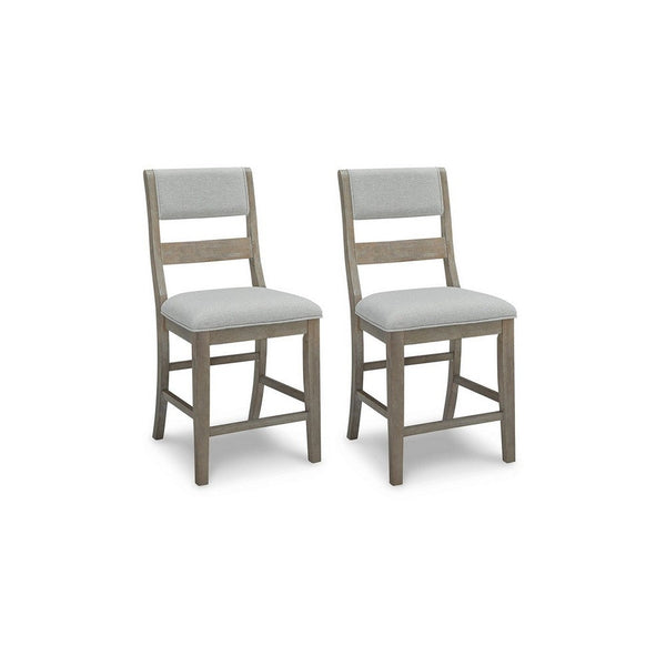 24 Inch Counter Height Barstools, Set of 2, Upholstered Cushioning, Bisque - BM306610