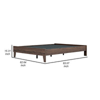 Sof Queen Size Platform Bed, Low Profile, Footboard, Dark Brown Finish - BM306640