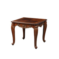 Lisa 28 Inch Side End Table, Ornate Curved Apron, Cabriole Legs, Brown - BM306726