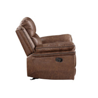 Quir 42 Inch Manual Recliner Armchair, Gliding Hardware, Brown Polyester - BM306744