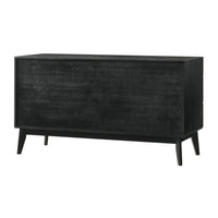 Saly 55 Inch Wide Dresser, 6 Drawer, Diagonal Wood Grain, Black Finish - BM308848