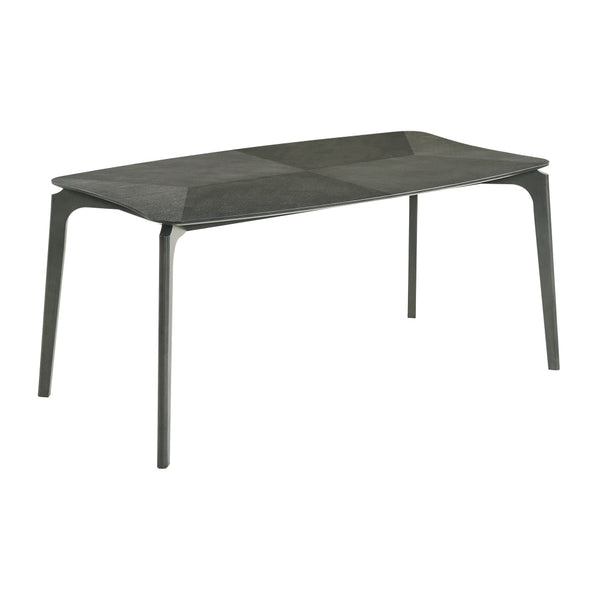 Kalie 63 Inch Dining Table, Tapered Legs, Wood Grain Finish, Charcoal Gray - BM308850