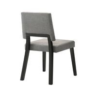 Yumi 23 Inch Dining Chair, Set of 2, Charcoal Gray Fabric Seat, Black - BM308860