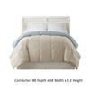 Genoa Twin Size Box Quilted Reversible Comforter , Gray and Blue - BM46021