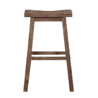 Wooden Frame Saddle Seat Bar Height Stool with Angled Legs, Large, Gray - BM61442