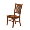 BM68967 Slat Back Mission Style Wooden Side Chair, Brown, Set of 2