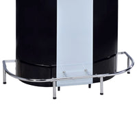 Contemporary Bar Unit with Frosted Glass Top, White And Black - BM68975