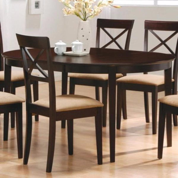BM68977 Modish Oval Shaped Wooden Dining Table, Brown