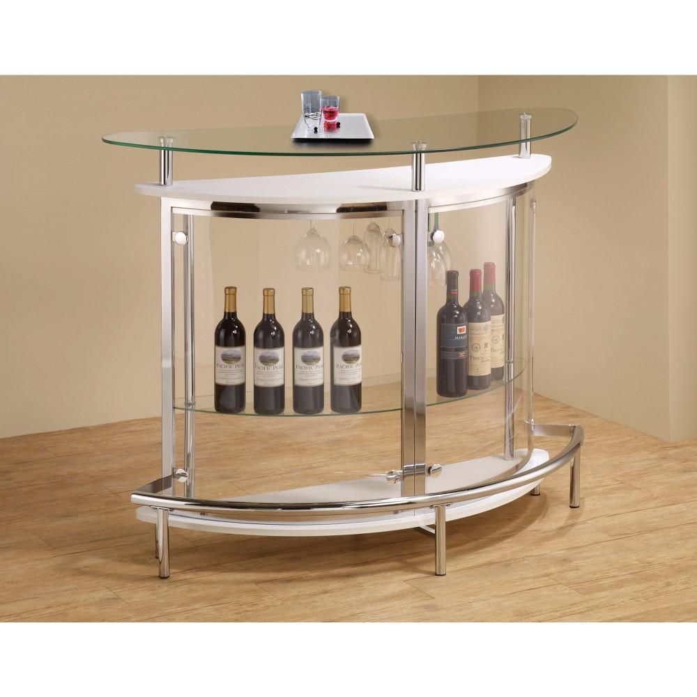 BM68992 Contemporary Bar Unit with Clear Acrylic Front , White