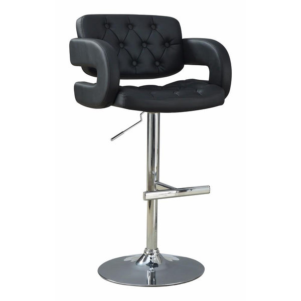 BM69047 Contemporary Adjustable Height Barstool, Black